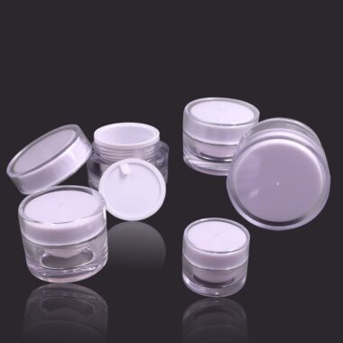 Acrylic Transparent Silver Edge Cream Jar 5g 30g for Cosmetic Packaging