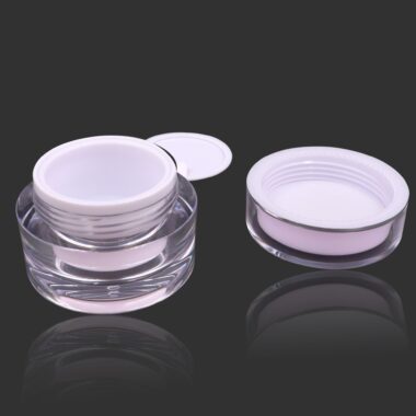 Acrylic Transparent Silver Edge Cream Jar 5g 30g for Cosmetic Packaging
