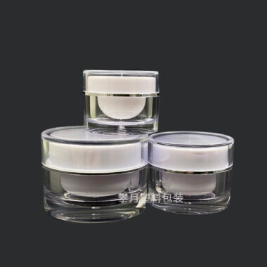 Acrylic Transparent Silver Edge Cream Jar 5g 30g for Cosmetic Packaging