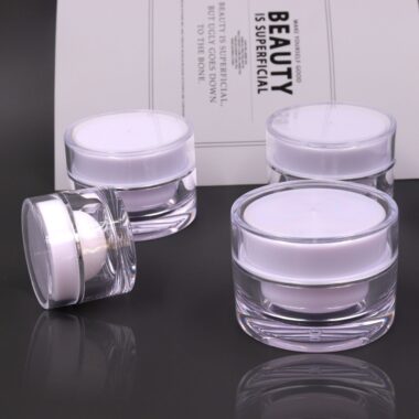 Acrylic Transparent Silver Edge Cream Jar 5g 30g for Cosmetic Packaging