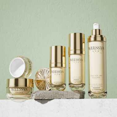 Cosmetic Acrylic Bottle 30ml 50ml 100ml Gold Set for Cream and Lotion Packaging