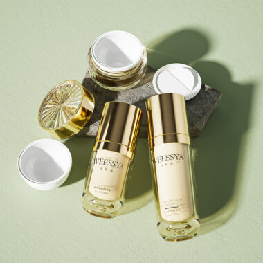 Cosmetic Acrylic Bottle 30ml 50ml 100ml Gold Set for Cream and Lotion Packaging