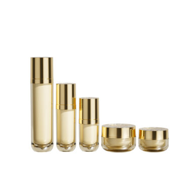 Cosmetic Acrylic Bottle 30ml 50ml 100ml Gold Set for Cream and Lotion Packaging