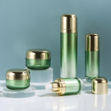 Cosmetic Acrylic Bottle 30ml 50ml 100ml Gold Set for Cream and Lotion Packaging