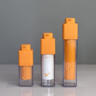 Orange Double Layer Vacuum Cosmetic Bottle with Airless Pump