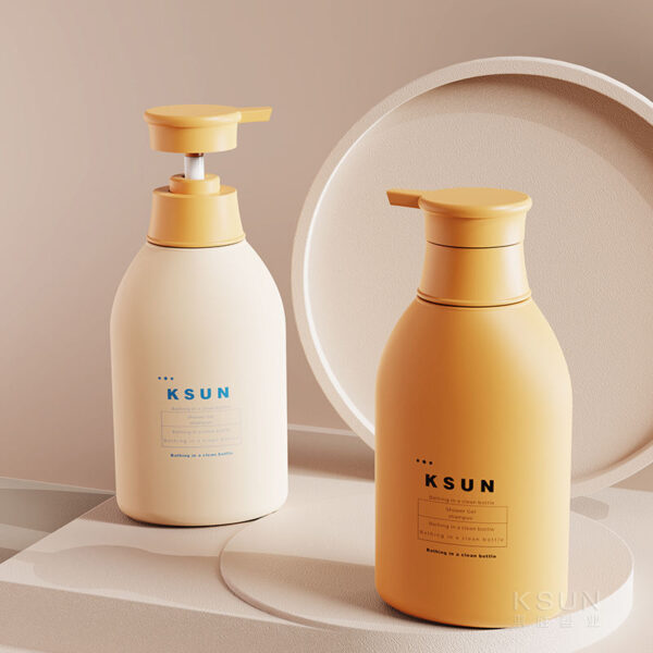 Custom Logo 500ml PE White Shower Gel Lotion Bottle with Screen Printing