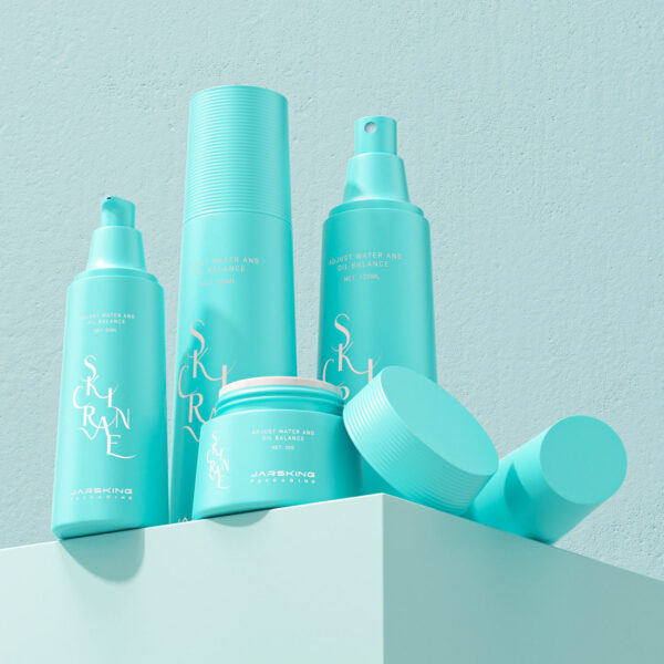 Frosted Round Cosmetic Bottle Set PET Plastic Essence Toner Lotion Serum Bottle with Pump for Skincare (4) Frosted Round PET Cosmetic Bottles Set 30ml 50ml 100ml 120ml with Pump for Lotion and Serum