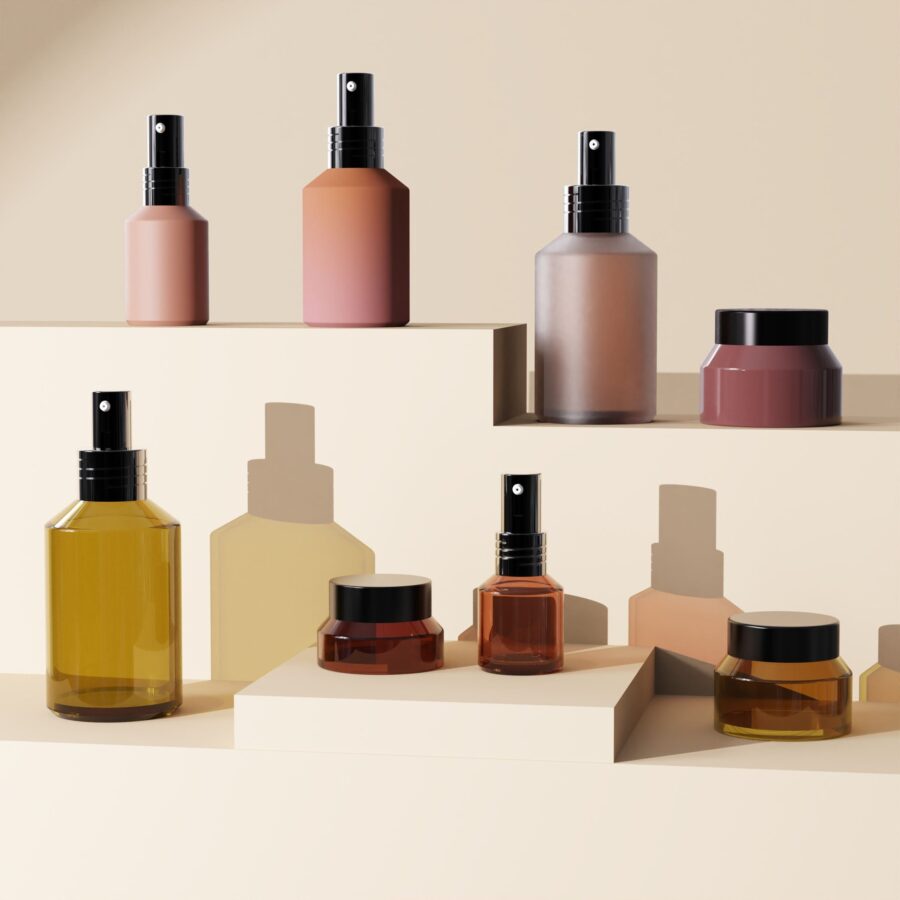 New Design Cosmetic Spray Bottle and Cream Jar Set for Skincare Packaging