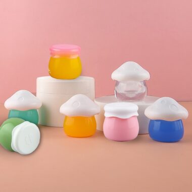 10g Acrylic Jam Jar with Multi-color Mushroom Shape Lip Gloss Container