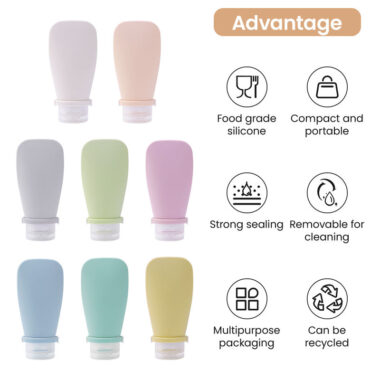90ML Portable Reusable Silicone Travel Shampoo Bottle for Easy Dispensing
