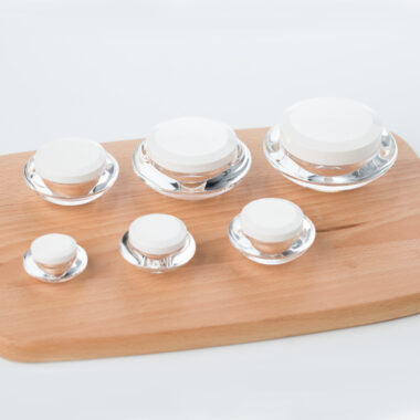Transparent UFO Shaped Cream Jar Acrylic Cosmetic Bottle for Face Cream Eye Cream Foundation and Lotion